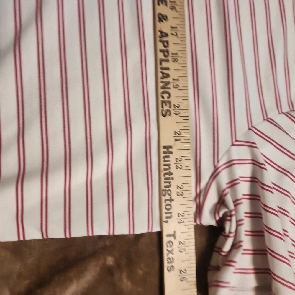 Ralph Lauren RLX Polo Shirt Mens XL Pink White Stripe Golf Stretchy